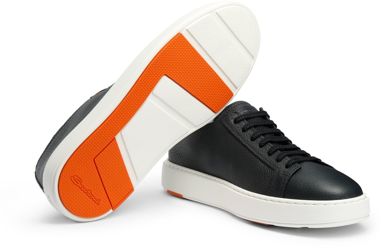 Santoni Men's tumbled leather sneaker Wit