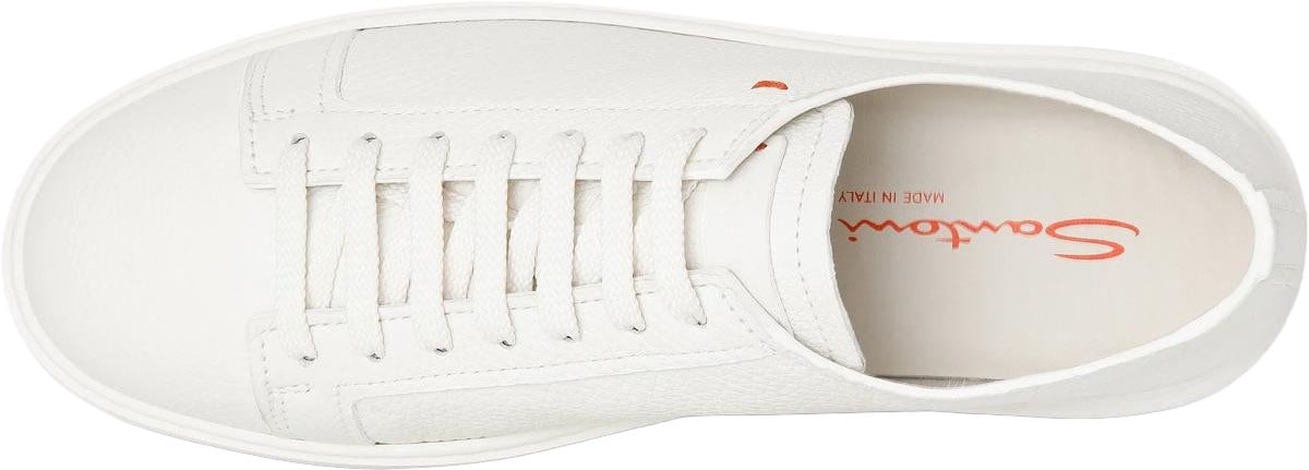 Santoni Heren Biking Sneaker Wit Wit