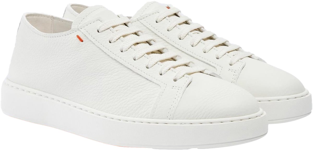 Santoni Heren Biking Sneaker Wit Wit