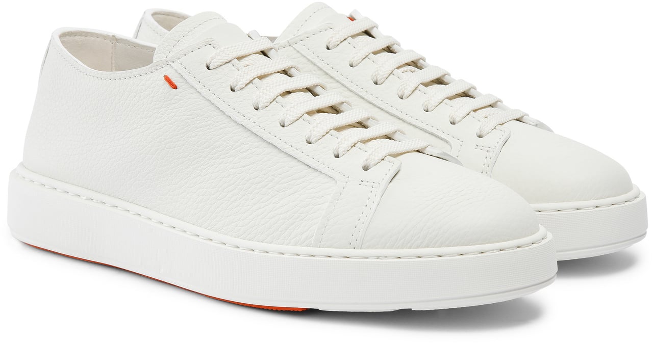 Santoni Men's tumbled leather sneaker Wit