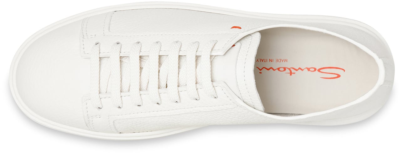 Santoni Men's tumbled leather sneaker Wit