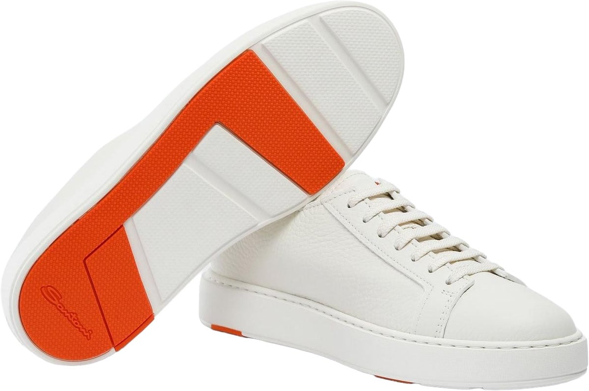 Santoni Heren Biking Sneaker Wit Wit