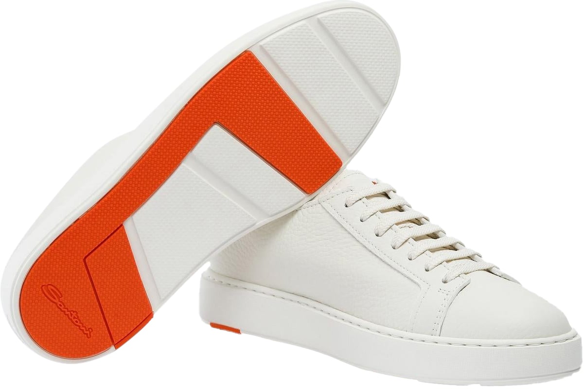 Santoni Heren Biking Sneaker Wit Wit