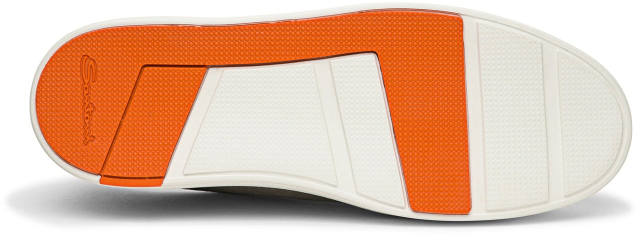 Santoni Men's suede slipon sneaker Wit