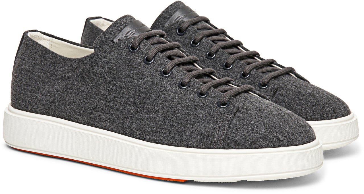 Santoni Men’s wool sneaker Wit