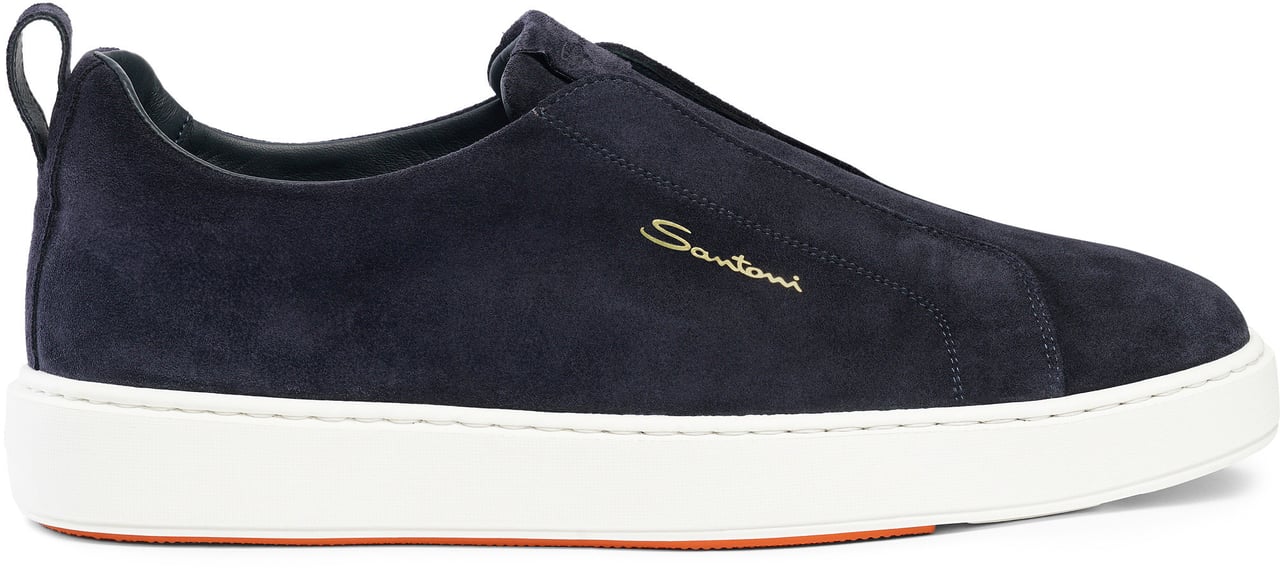 Santoni Men's suede sneaker Wit