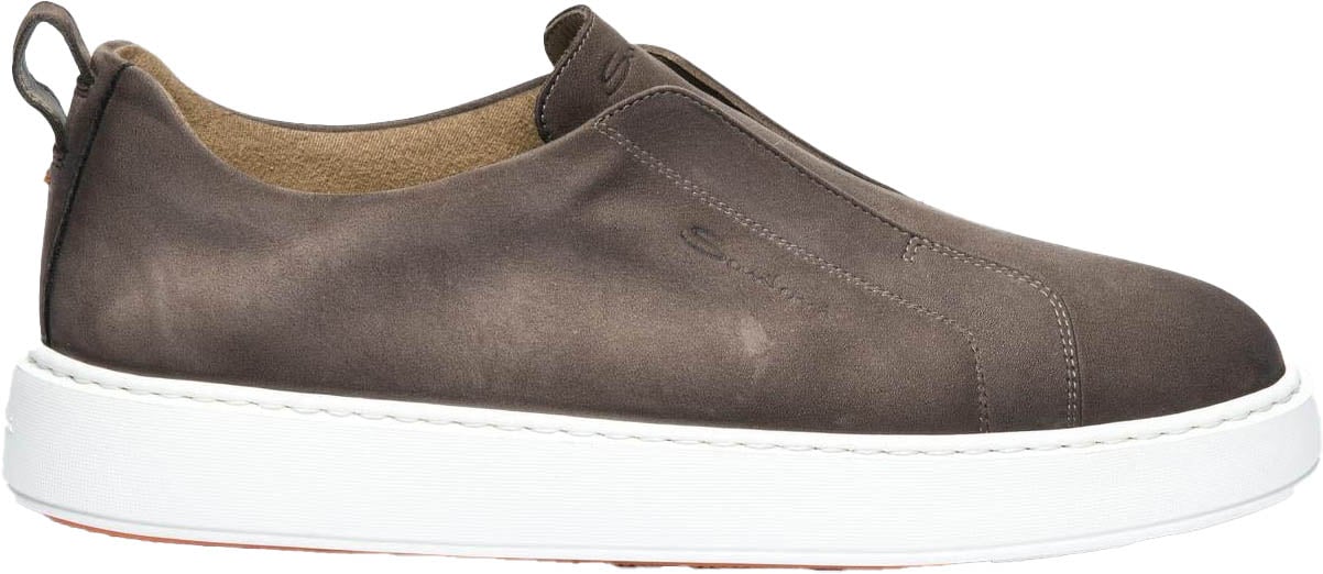 Santoni Heren Victor Sneaker Nubuck Beige