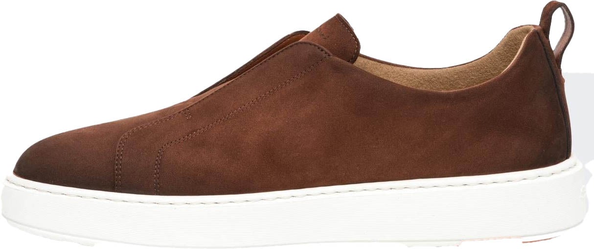 Santoni Heren Victor Sneaker Nubuck Bruin