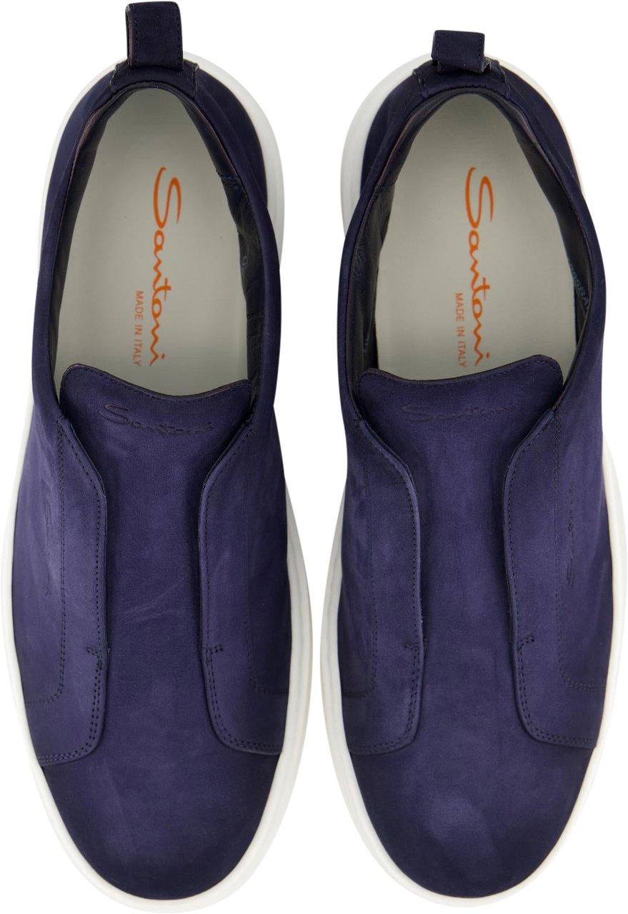 Santoni Heren Victor Sneaker Loafer Blauw Blauw