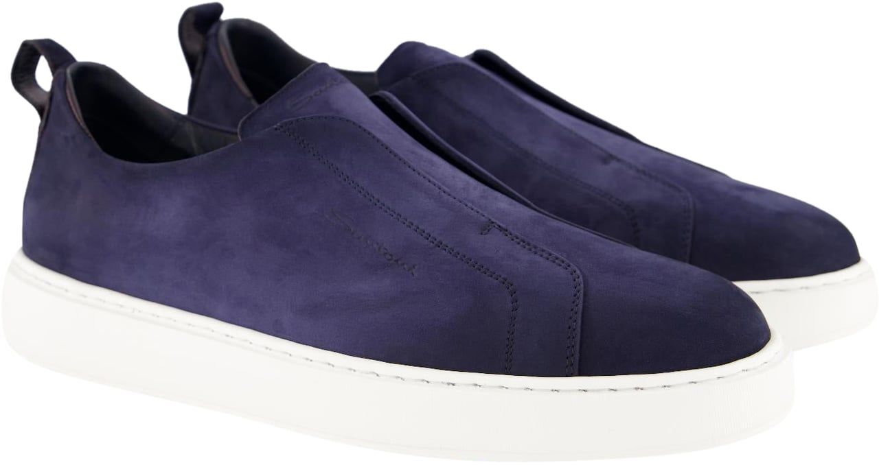 Santoni Heren Victor Sneaker Loafer Blauw Blauw