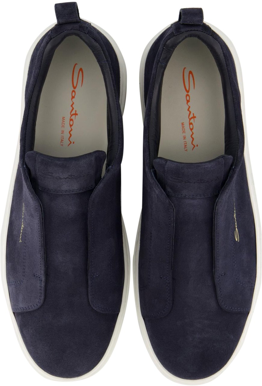 Santoni Heren Victor Sneaker Blauw Blauw