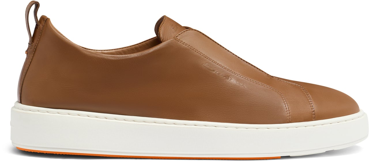 Santoni Men's leather slipon sneaker Wit