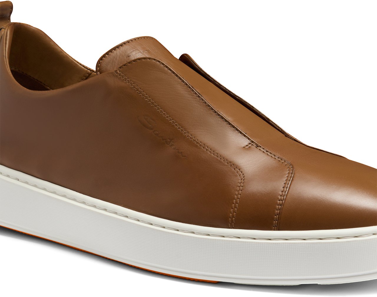 Santoni Men's leather slipon sneaker Wit