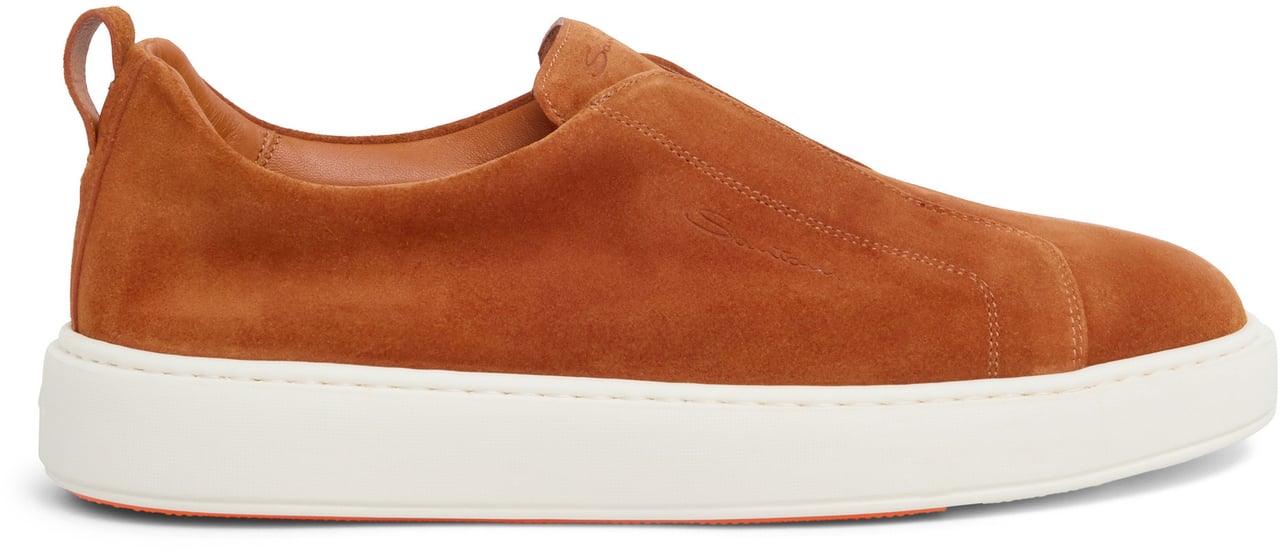 Santoni Men's suede sneaker Wit