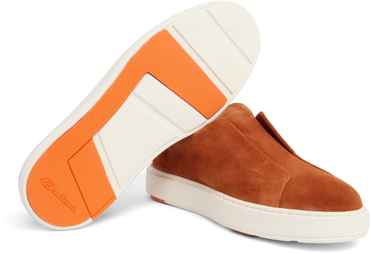 Santoni Men's suede sneaker Wit