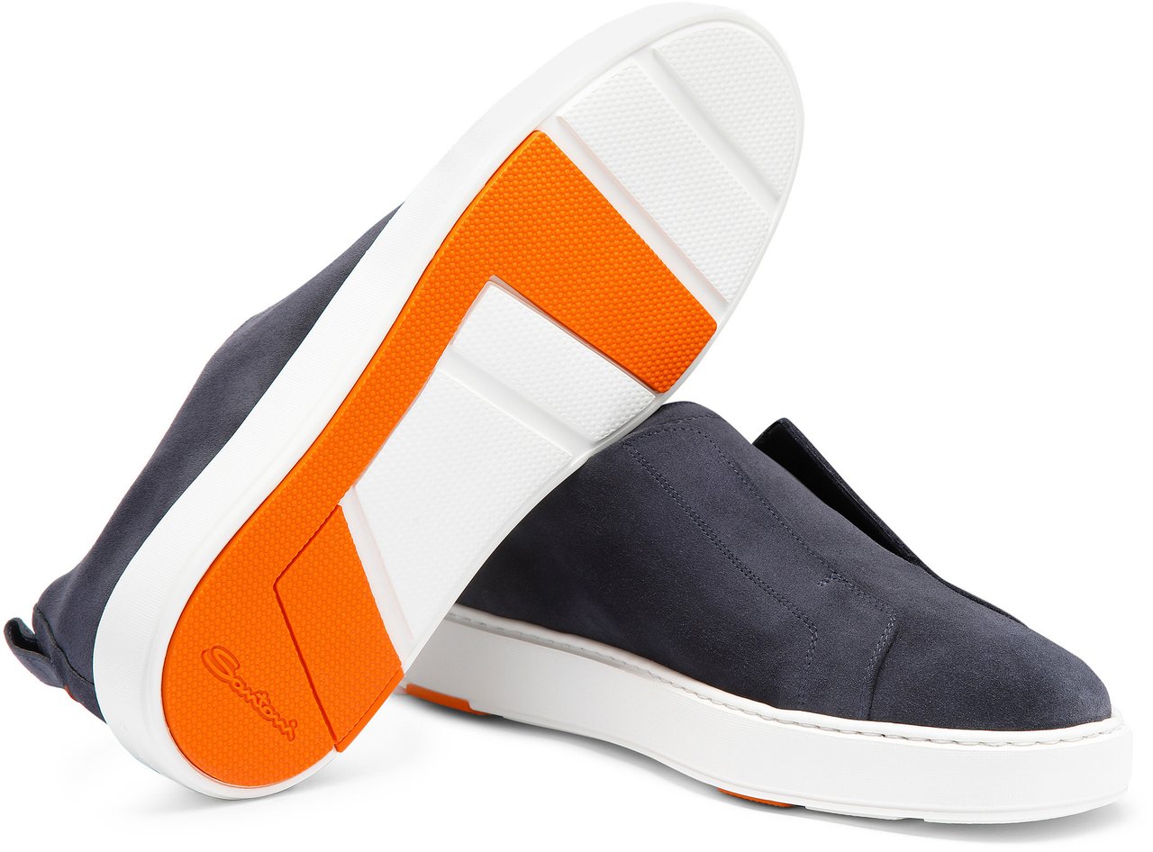 Santoni Men's suede sneaker Wit