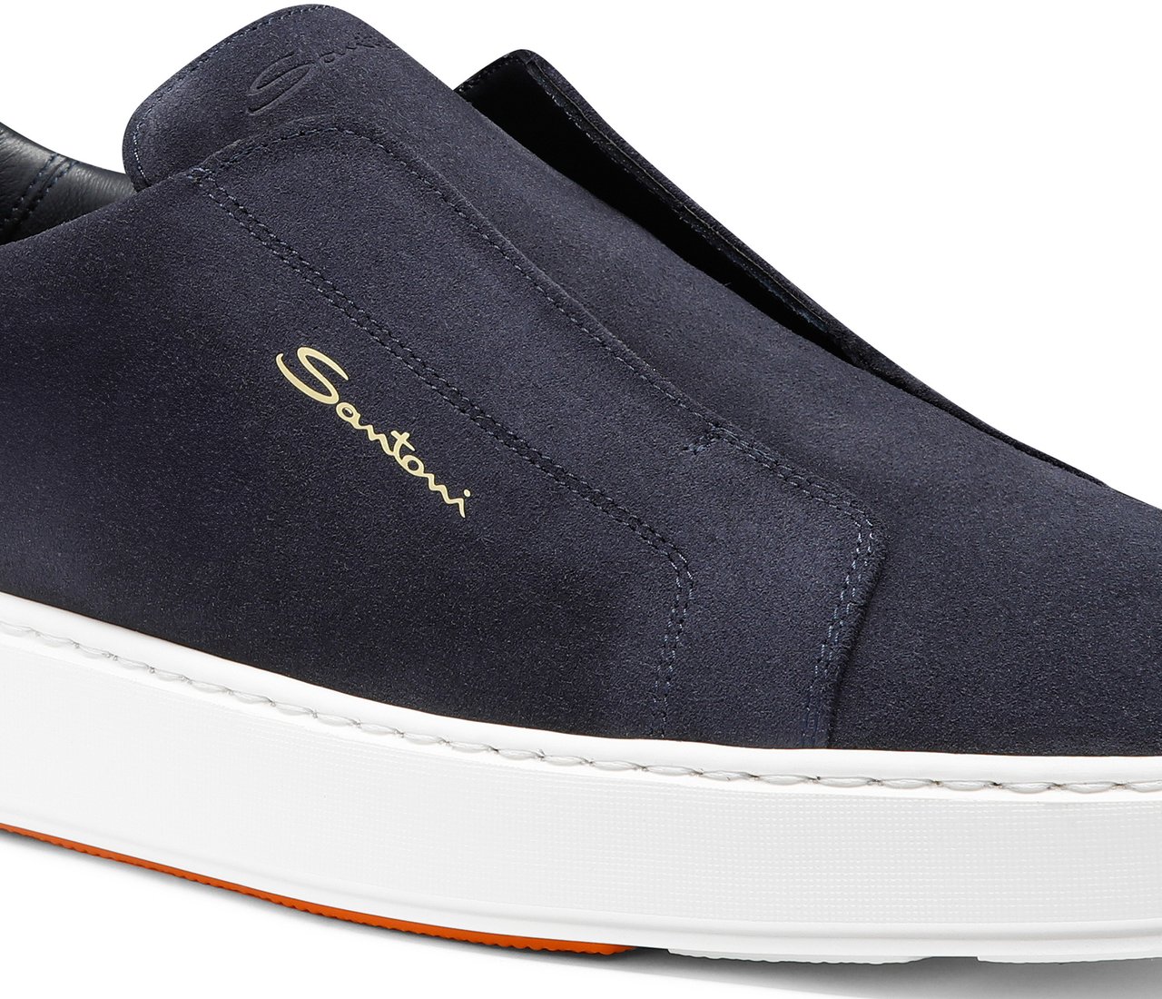 Santoni Men's suede sneaker Wit