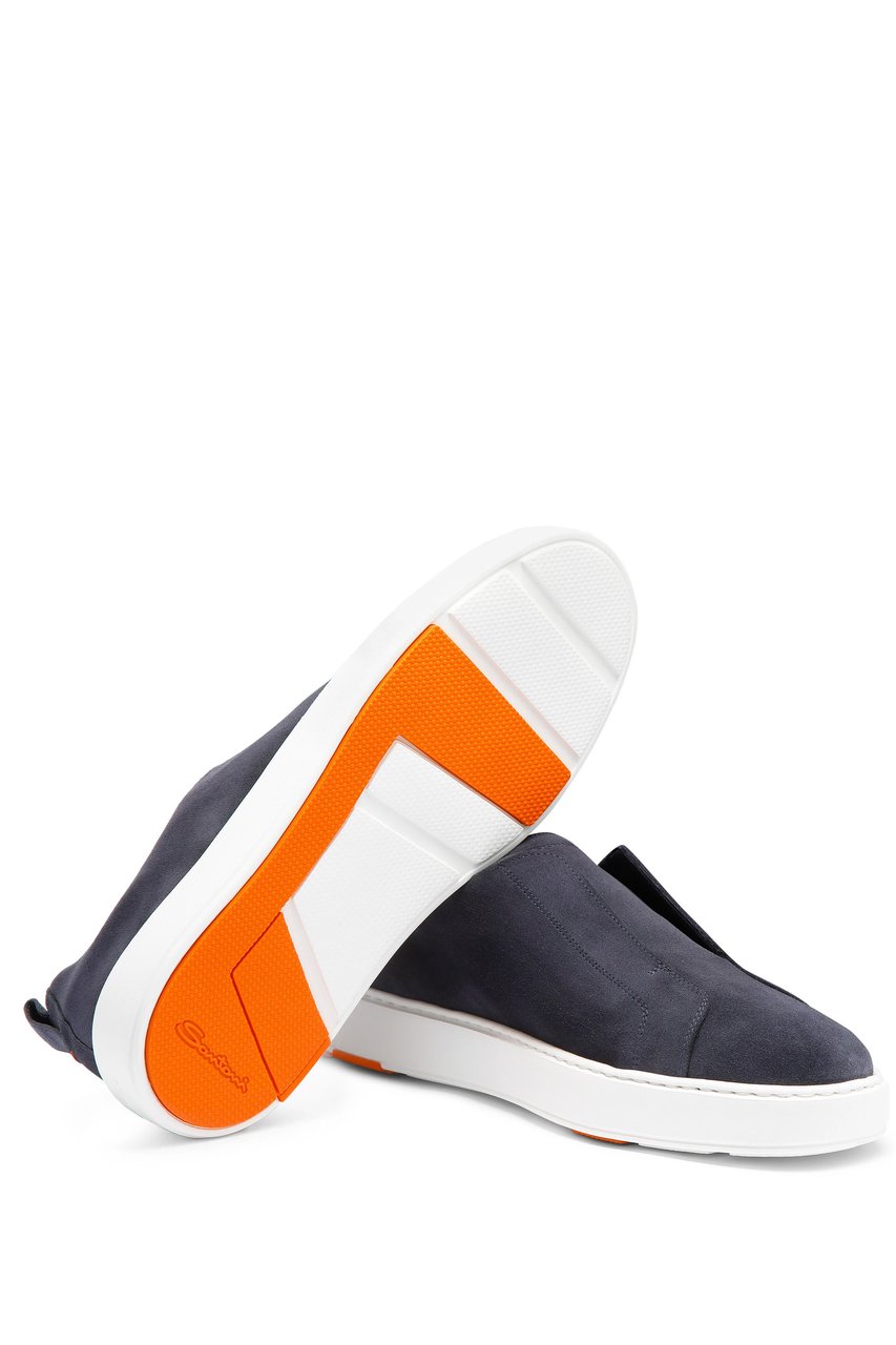 Santoni Suede Slip-On Sneakers Zwart