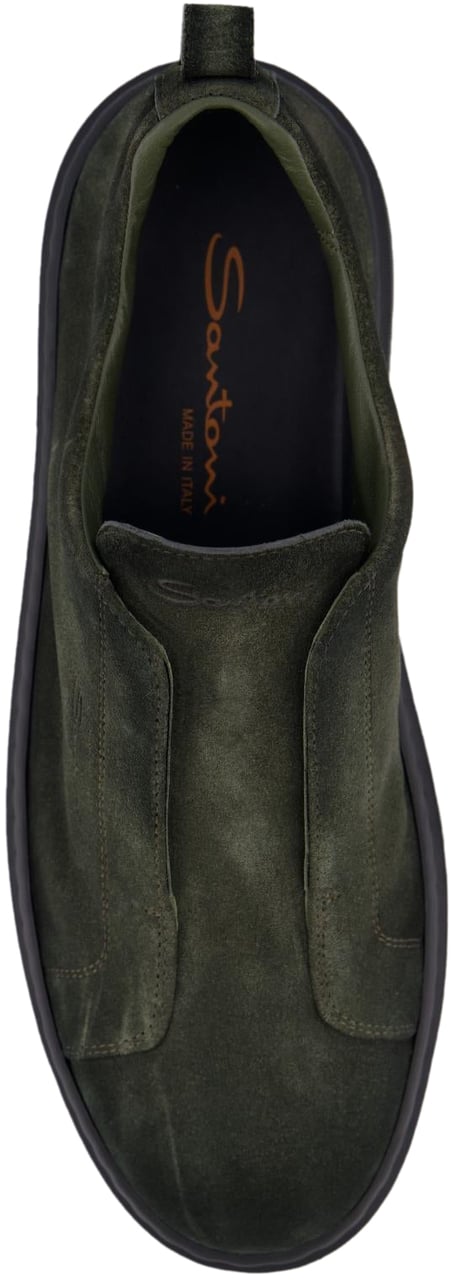 Santoni Heren Victor Sneaker Nubuck Groen Groen