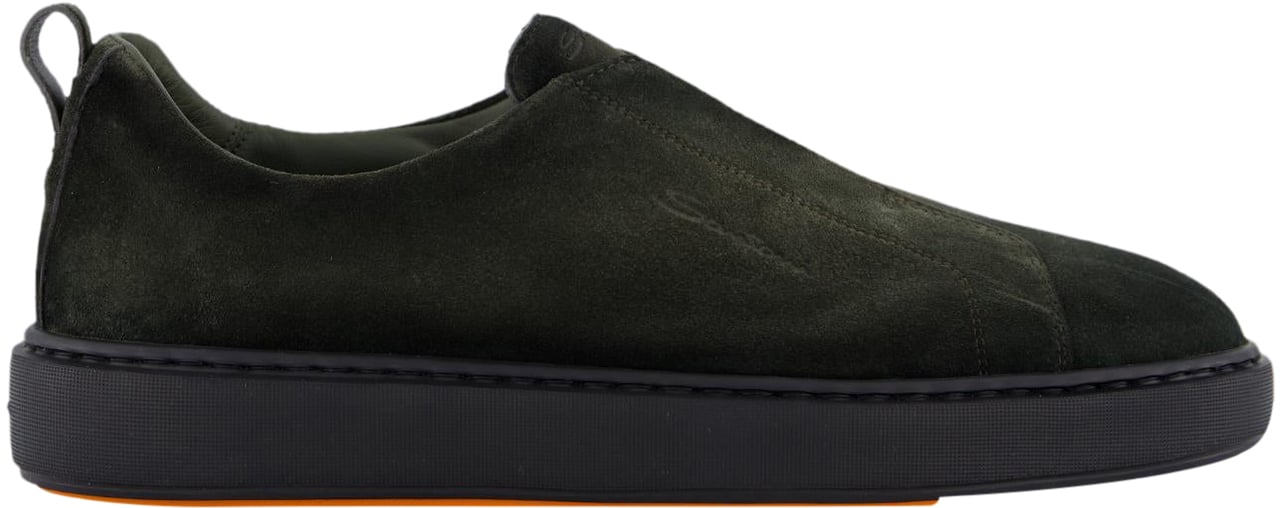 Santoni Heren Victor Sneaker Nubuck Groen Groen