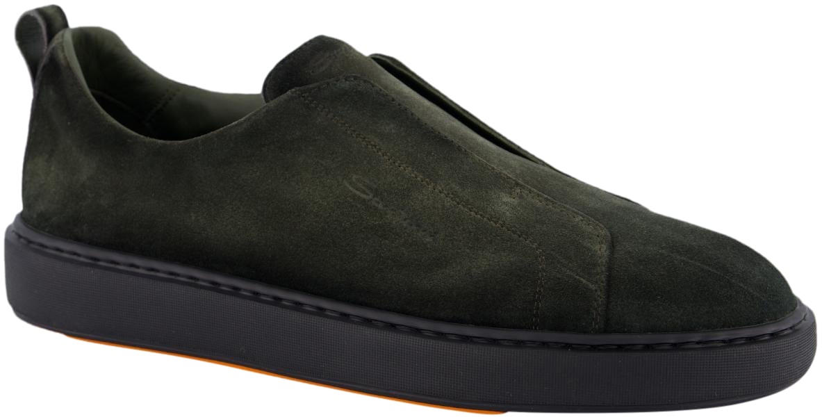 Santoni Heren Victor Sneaker Nubuck Groen Groen