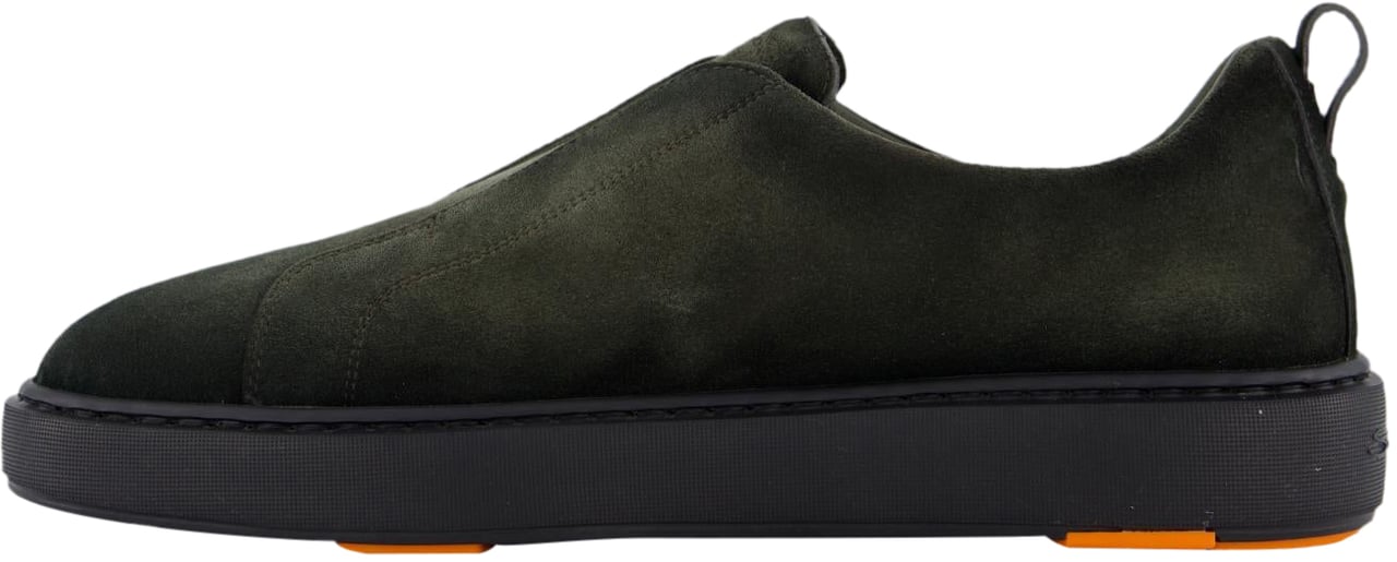 Santoni Heren Victor Sneaker Nubuck Groen Groen
