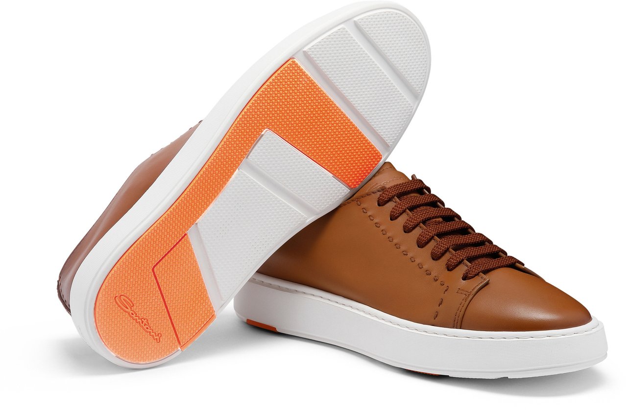 Santoni Men's leather sneaker Wit