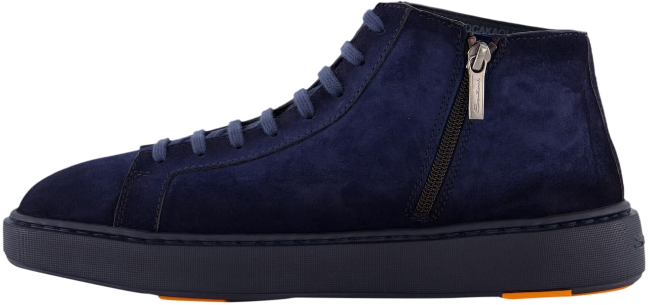 Santoni Heren Dump High Sneaker Blauw Blauw