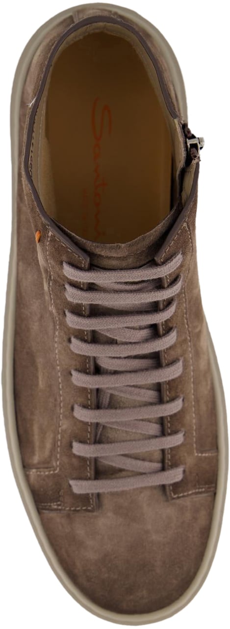 Santoni Heren Dump High Sneaker Beige Beige