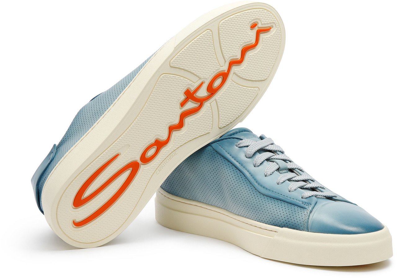 Santoni Men's leather sneaker Wit