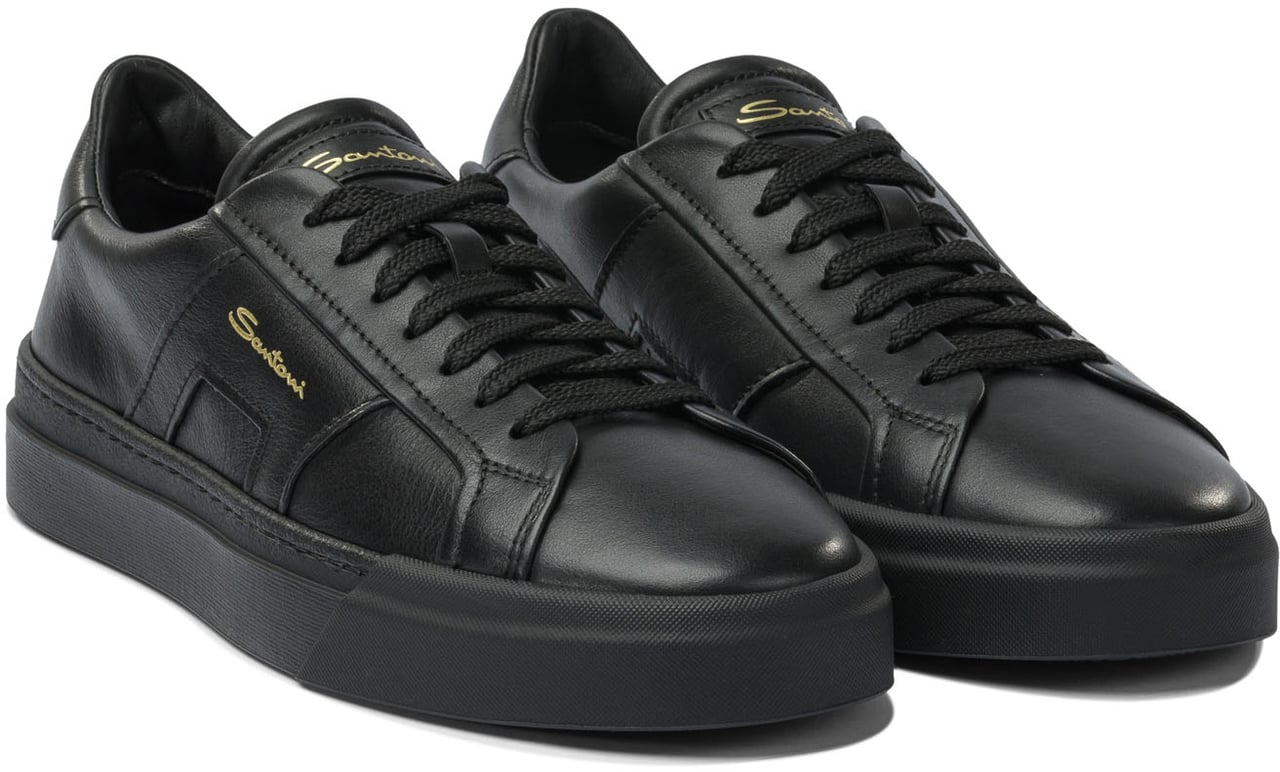 Santoni "Double Buckle" Sneakers Zwart