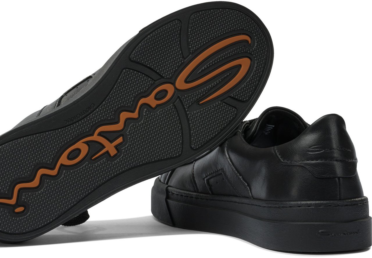 Santoni "Double Buckle" Sneakers Zwart