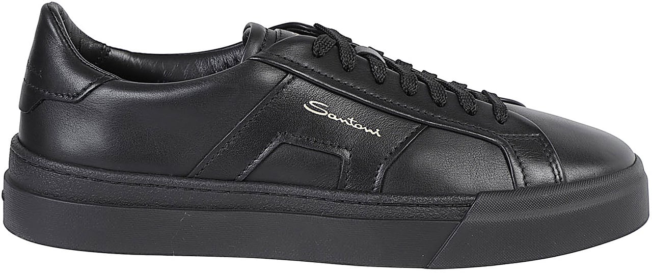 Santoni Double Buckle Low Top Sneakers Black Zwart