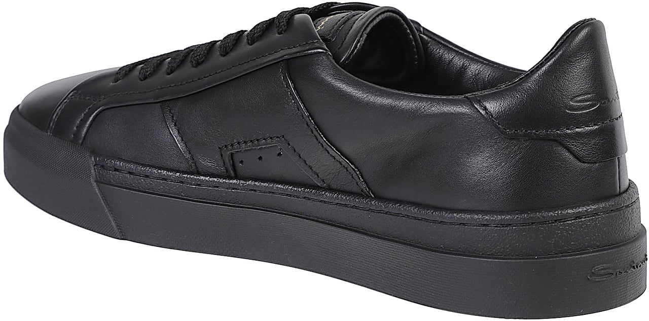 Santoni Double Buckle Low Top Sneakers Black Zwart