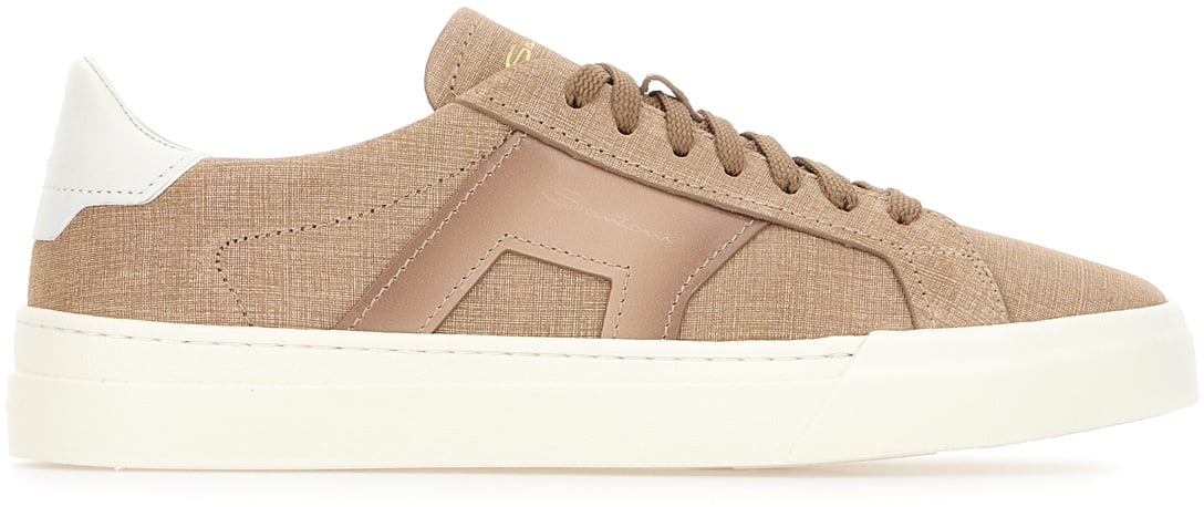 Santoni Santoni Cappuccino fabric sneakers Bruin