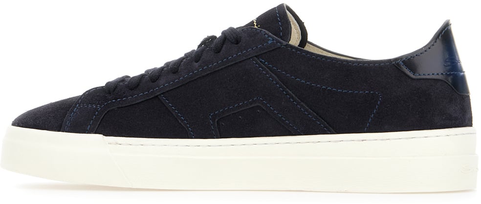 Santoni Santoni Midnight blue suede sneakers Blauw