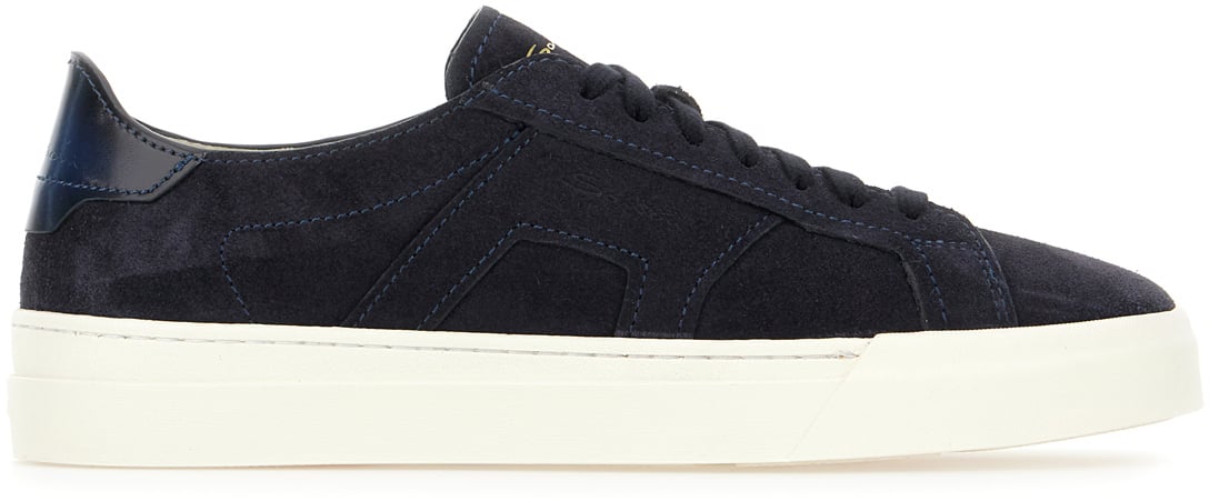 Santoni Santoni Midnight blue suede sneakers Blauw