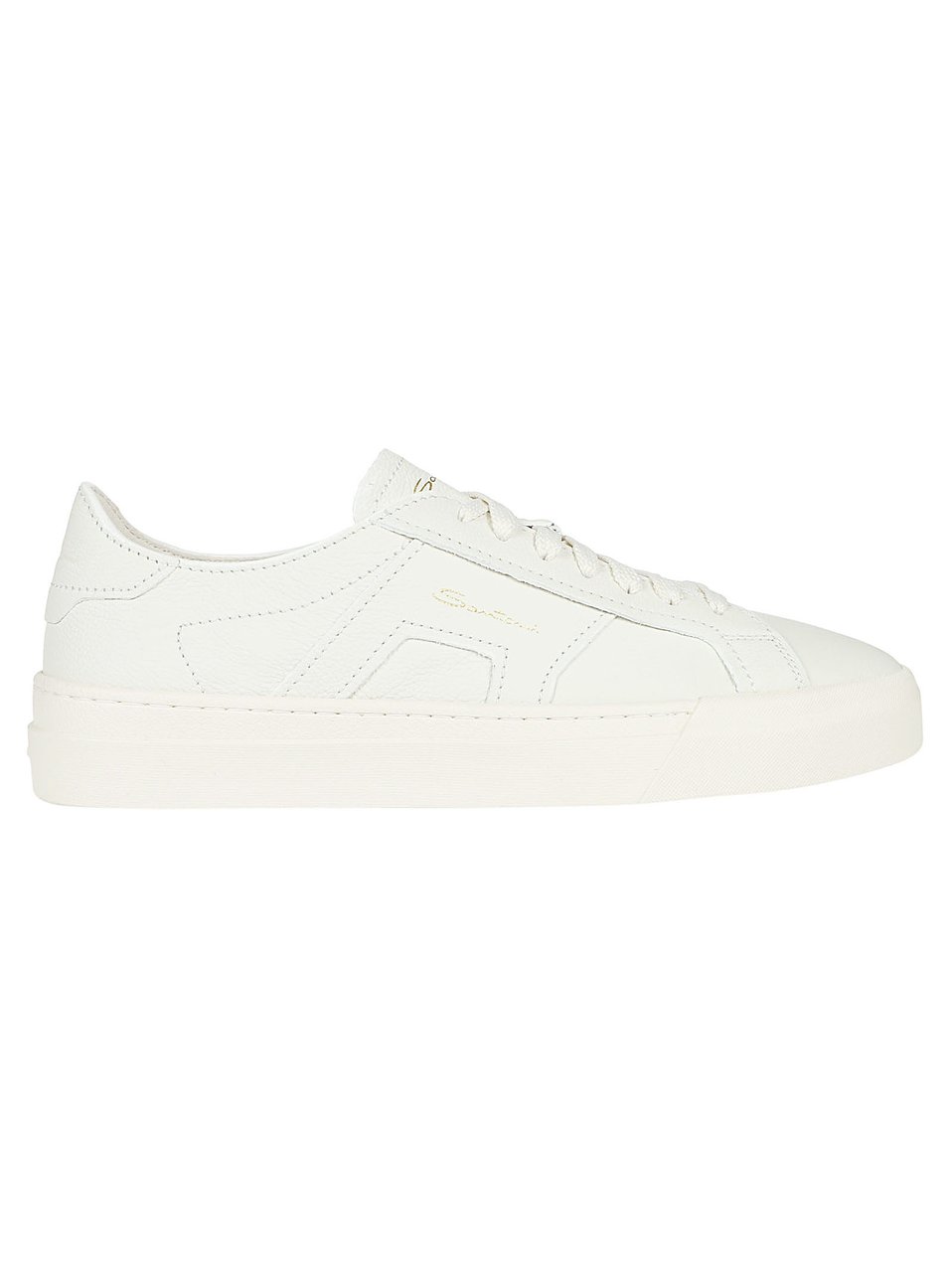 Santoni Dbs Double Buckle Low Top Sneakers White Wit