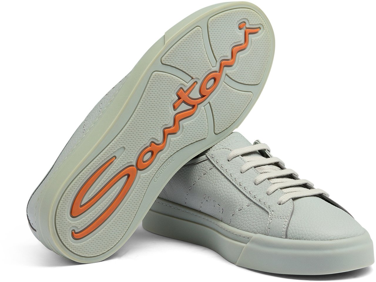 Santoni Men's leather sneaker Wit