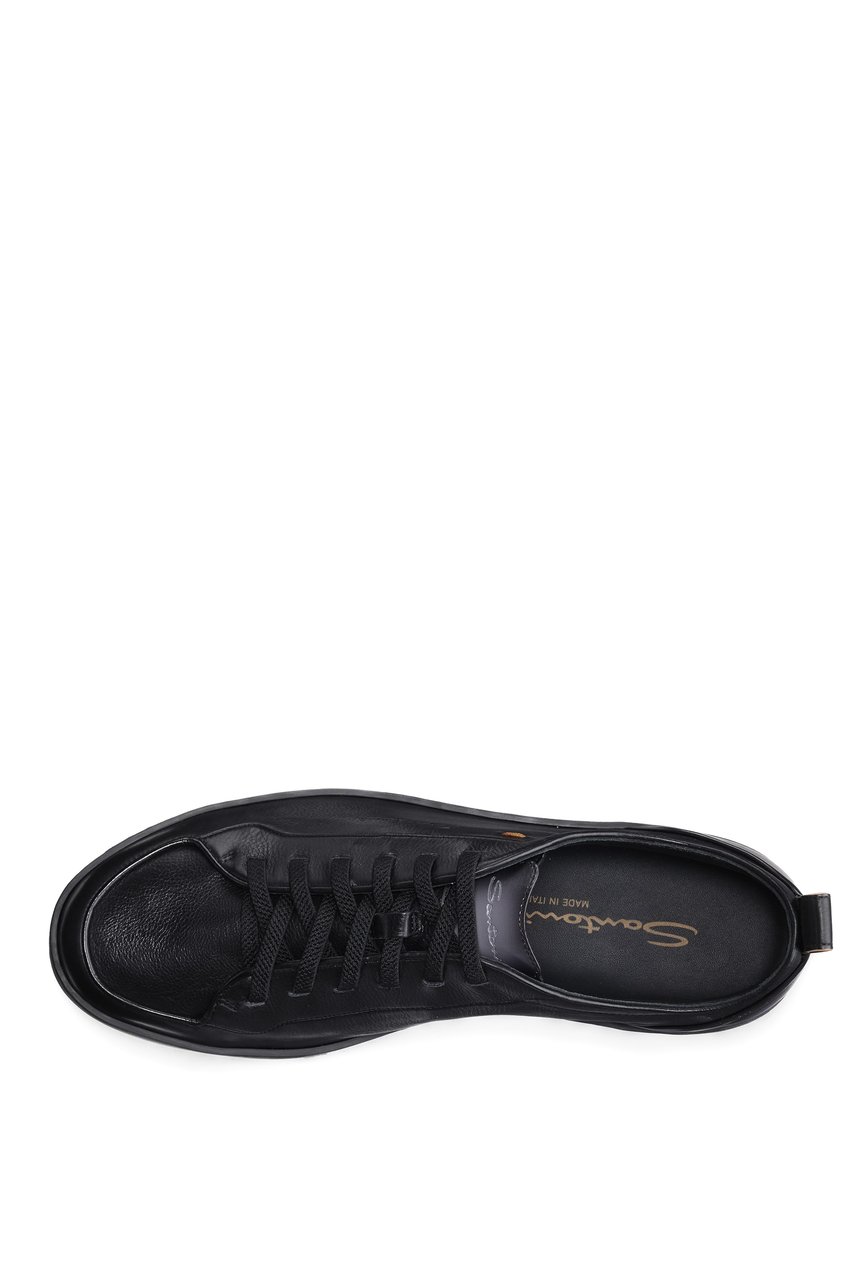 Santoni Lieve Smooth Leather Sneakers Zwart