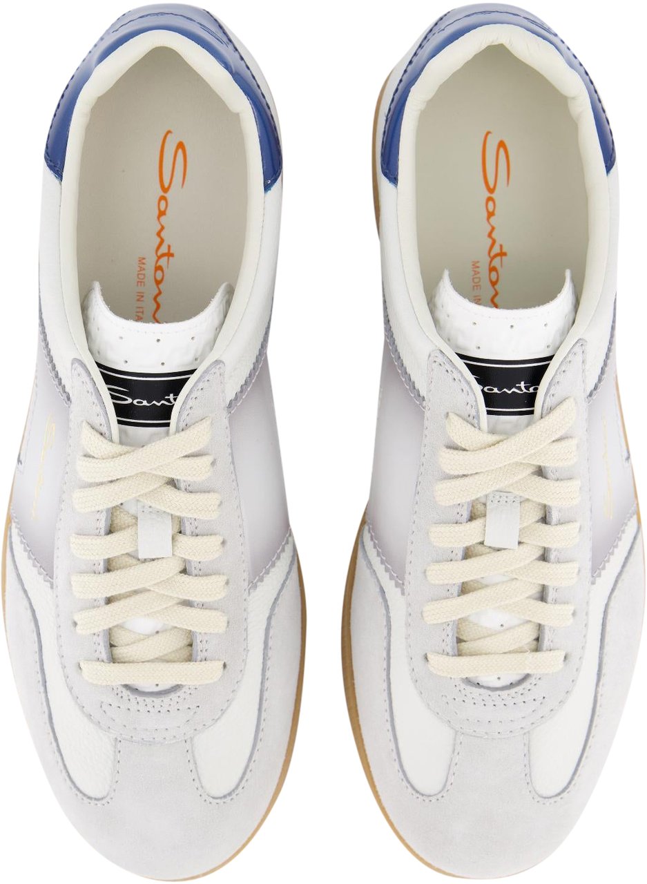 Santoni Heren DBS Olympic Sneaker Wit/Grijs Wit