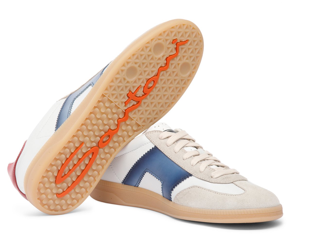 Santoni Men's leather sneaker Wit