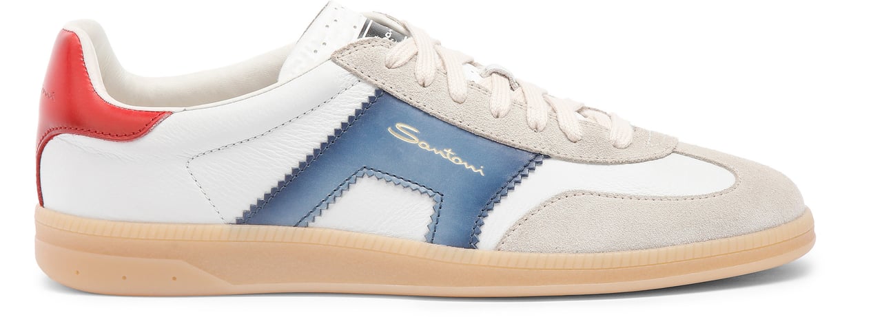 Santoni Men's leather sneaker Wit