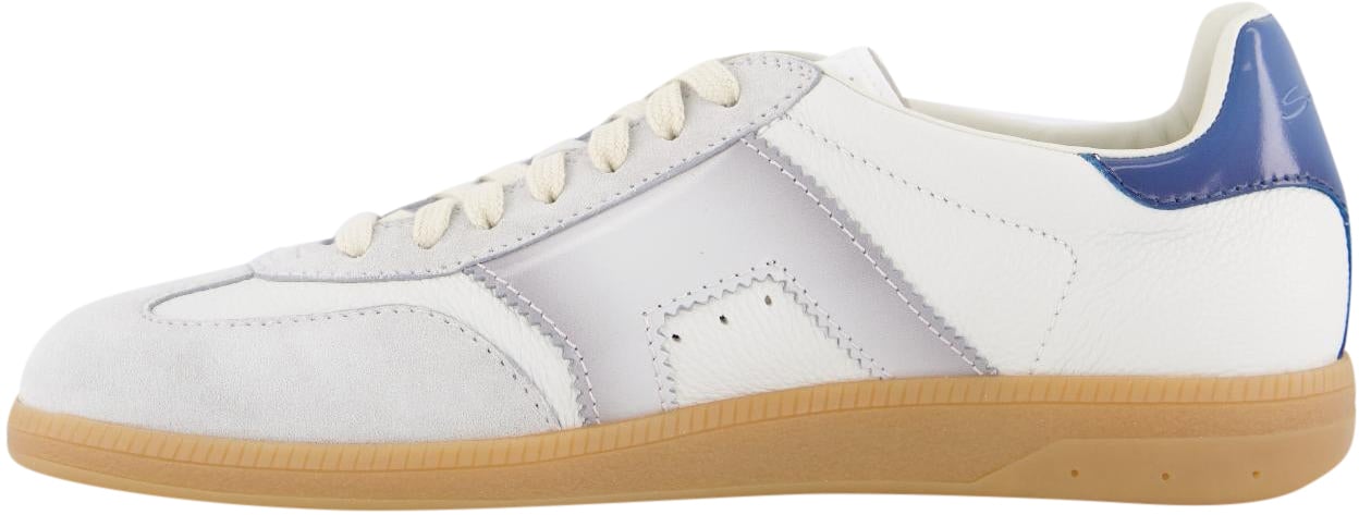 Santoni Heren DBS Olympic Sneaker Wit/Grijs Wit