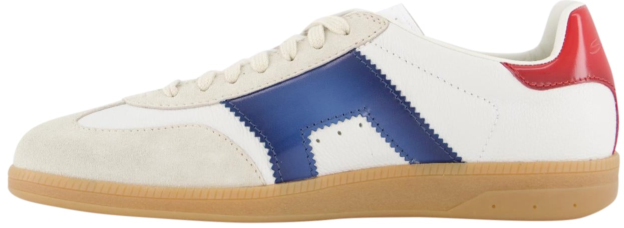 Santoni Heren DBS Olympic Sneaker Wit/Blauw Wit
