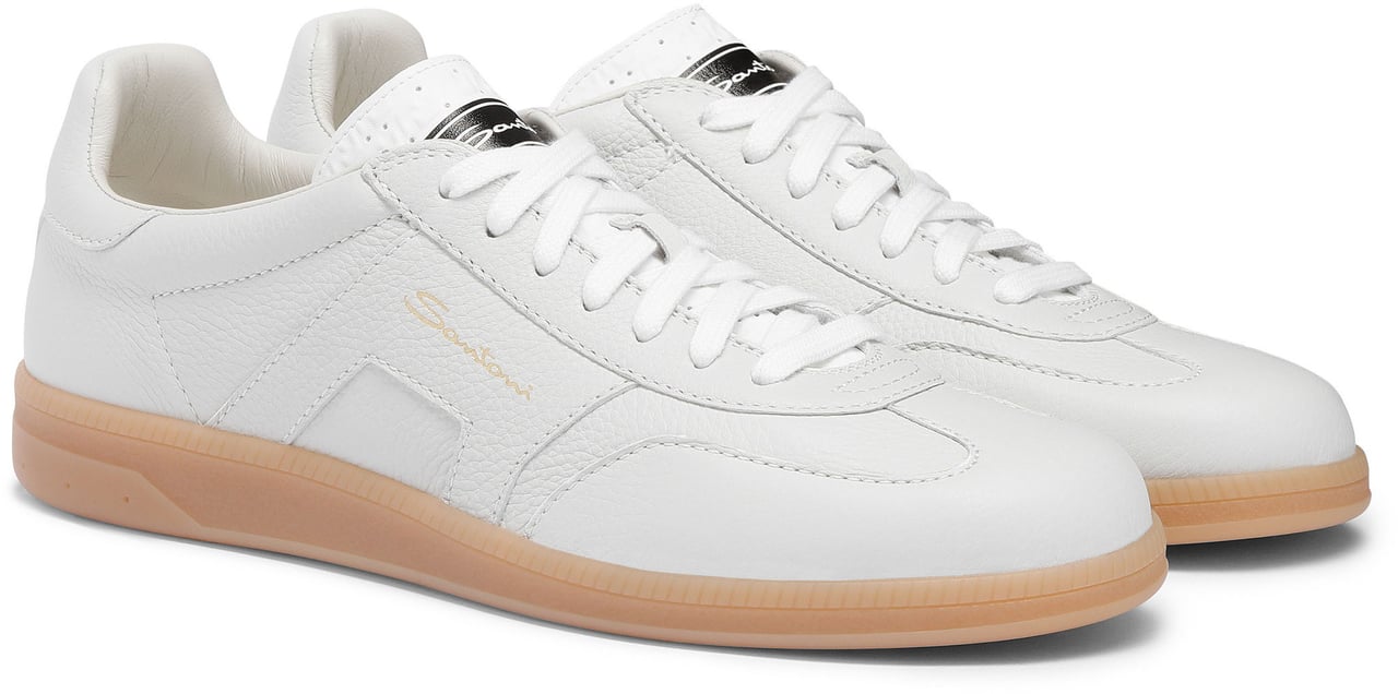 Santoni Men's leather sneaker Wit