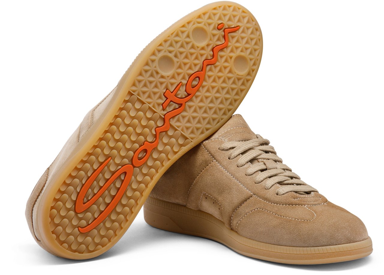 Santoni Men's suede sneaker Wit