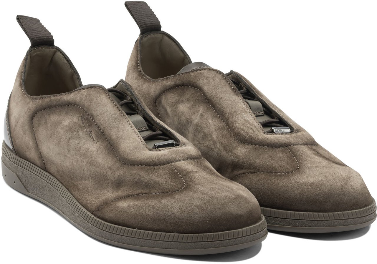 Santoni Sneaker with elastic laces Beige