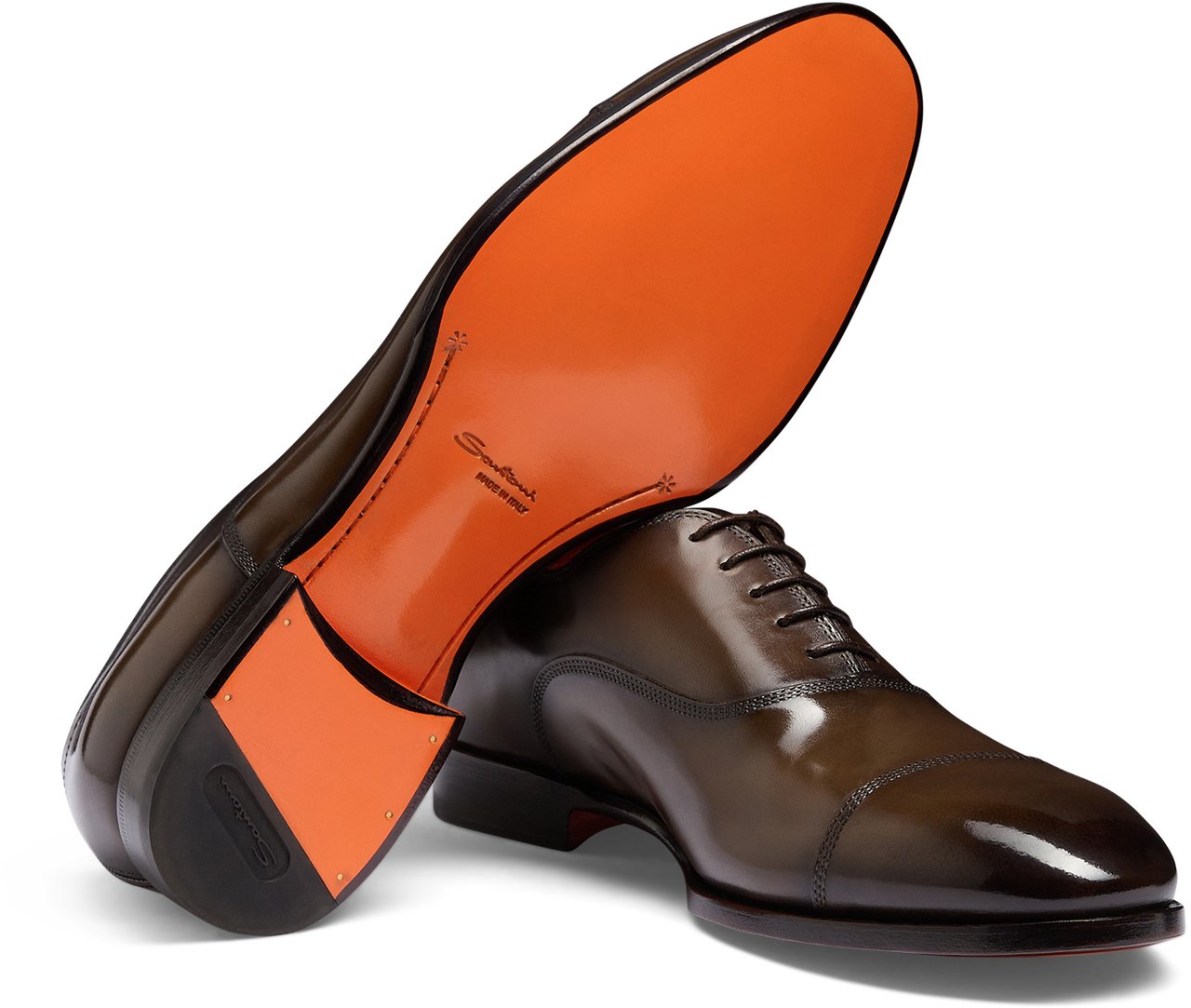 Santoni Men's leather Oxford shoe Wit