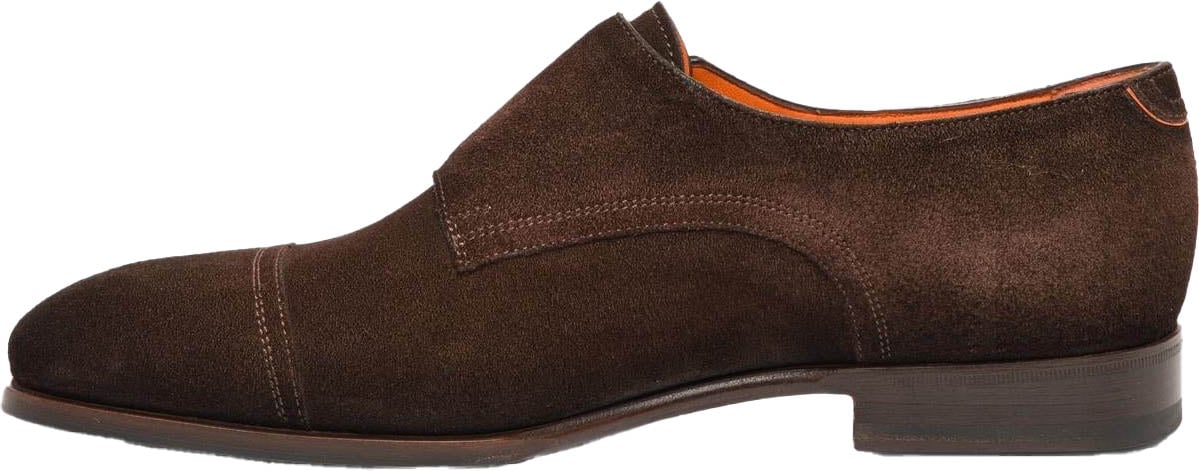 Santoni Heren Double Buckle Loafer Bruin